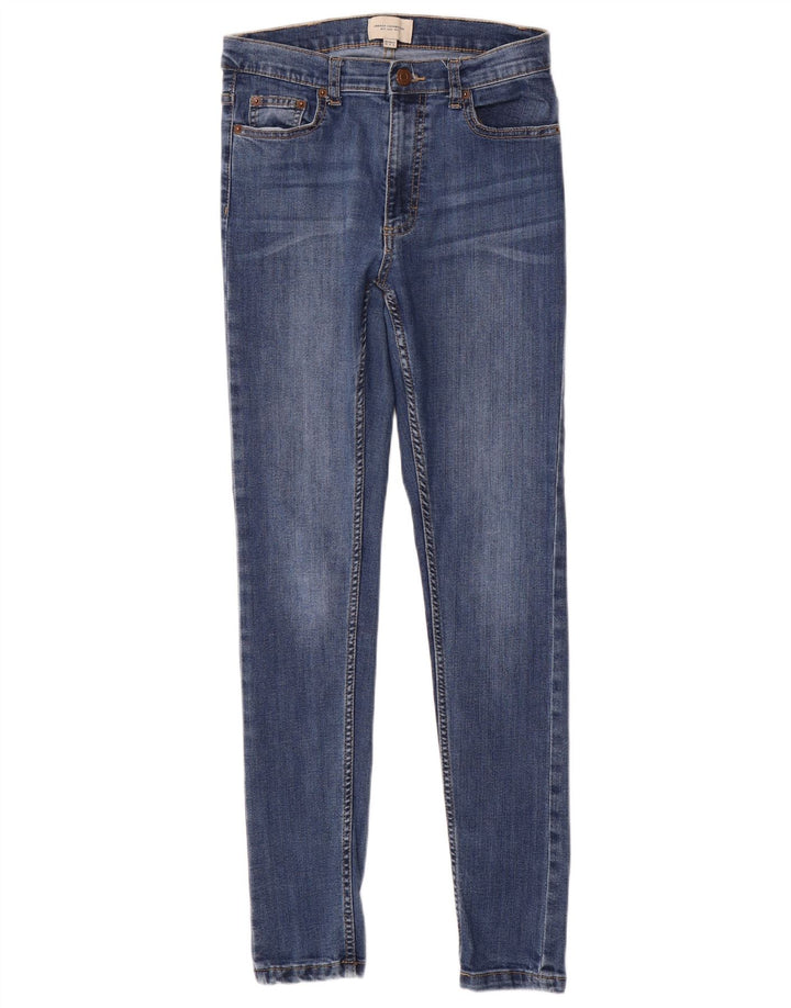 FRENCH CONNECTION Damskie jeansy skinny UK 10 Small W28 L29 Niebieska bawełna