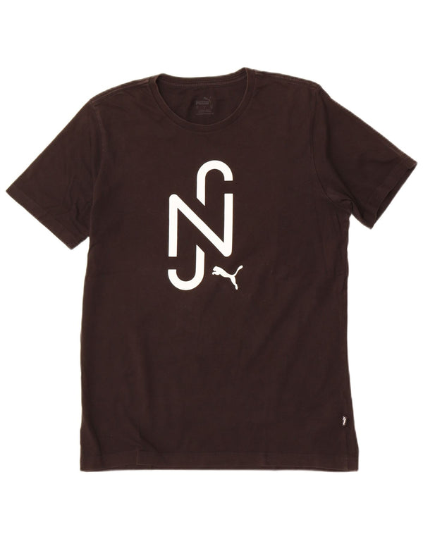 Męski T-shirt z grafiką Puma, mały, czarny, bawełniany