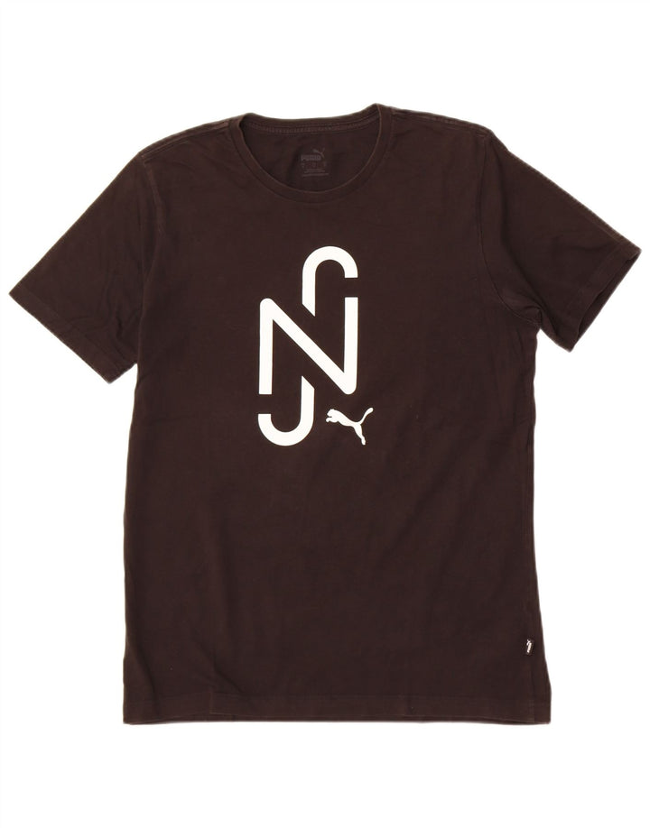 Męski T-shirt z grafiką Puma, mały, czarny, bawełniany