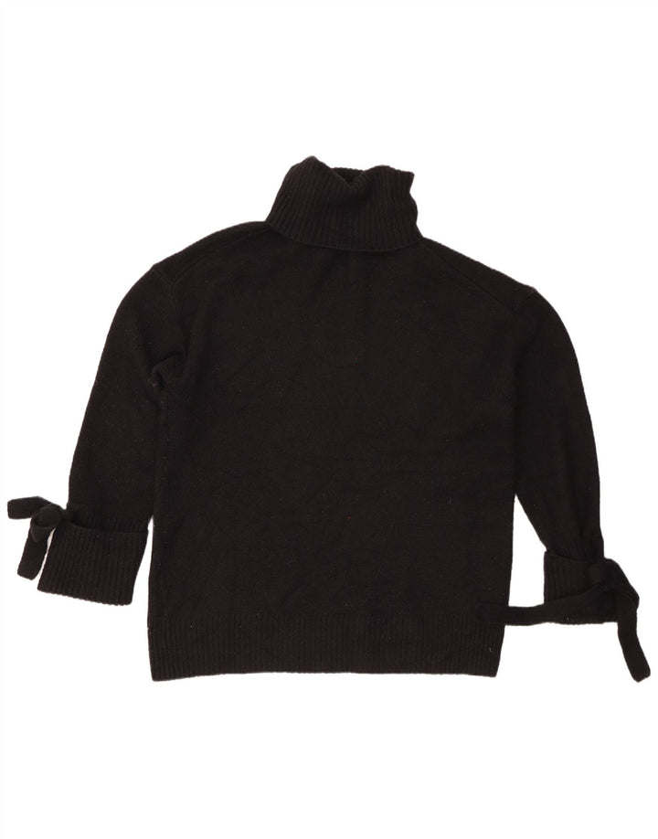 Damski sweter oversize Zara z wywijanym dekoltem UK 14, średni czarny akryl