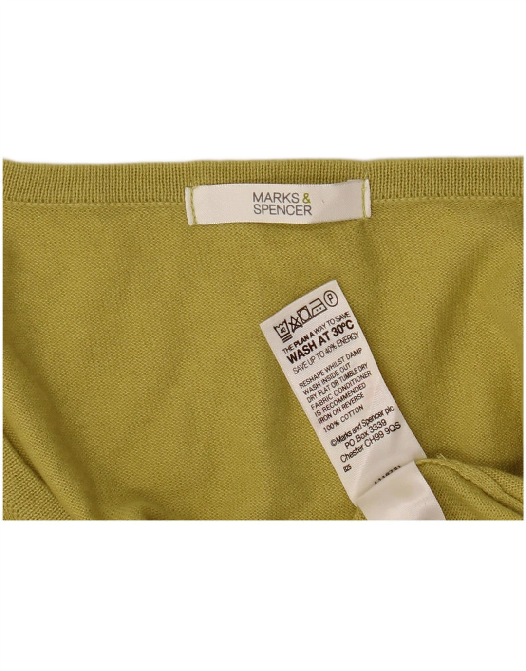 Marks & Spencer Damski sweter z krótkim rękawem, UK 14, średni żółty