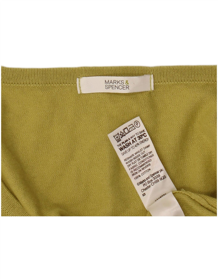 Marks & Spencer Damski sweter z krótkim rękawem, UK 14, średni żółty