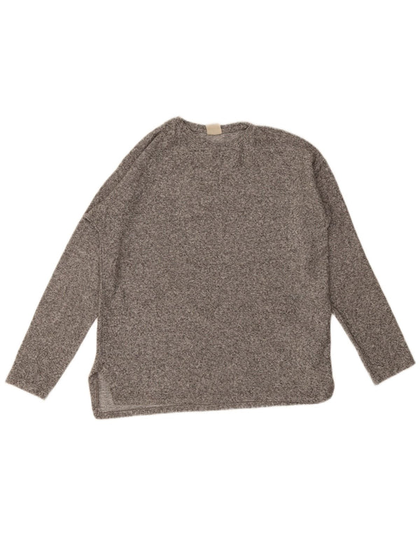 Zara Girls Sweatshirt Jumper 13-14 Years Grey Flecked Viscose