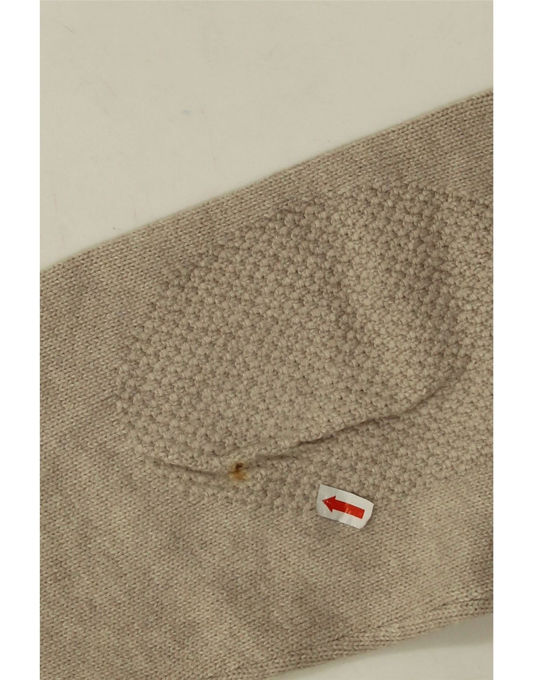 Męski sweter Massimo Dutti z szalowym dekoltem, duży, beżowy, bawełniany