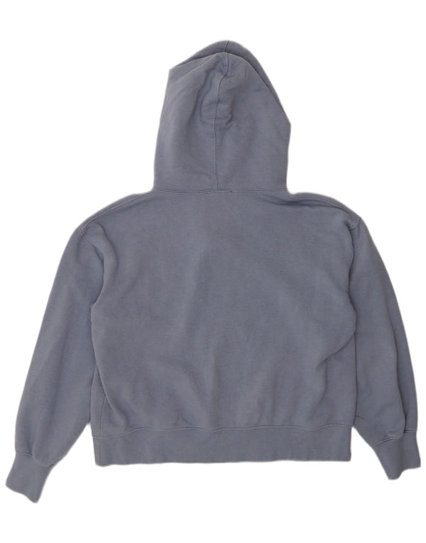 Zara Womens Oversized Hoodie Jumper UK 10 Small Blue Cotton