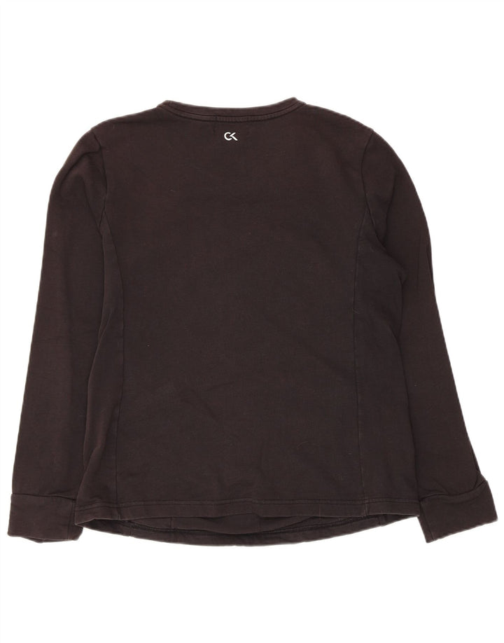 Damski top Calvin Klein z długim rękawem, UK 14, duży, czarny, bawełniany