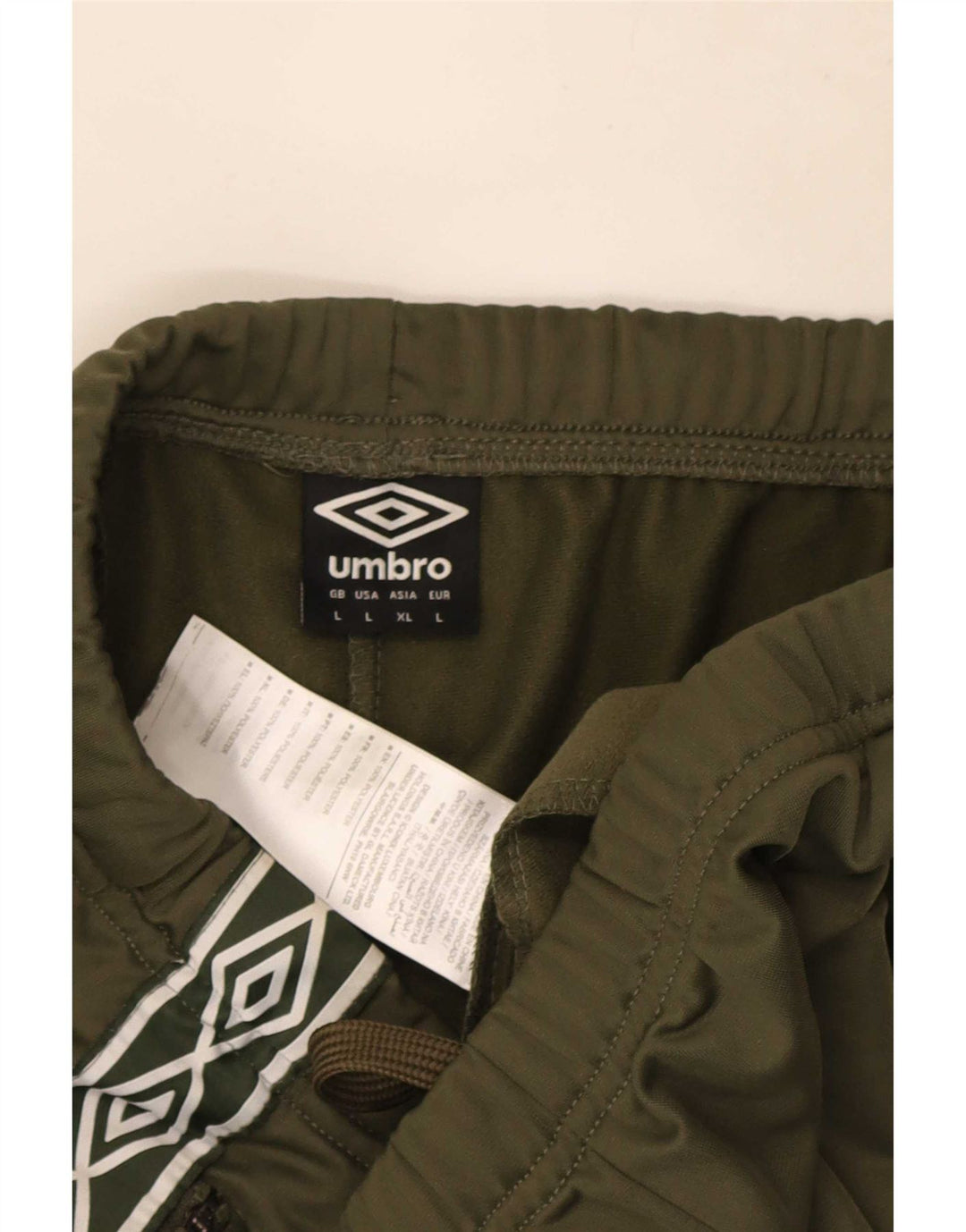 Męskie spodenki sportowe Umbro z grafiką, duże, poliestrowe w kolorze khaki