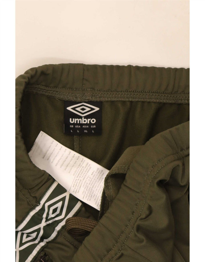 Męskie spodenki sportowe Umbro z grafiką, duże, poliestrowe w kolorze khaki