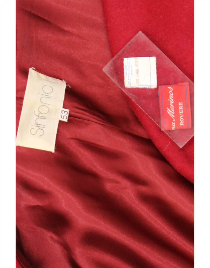 Vintage damski płaszcz oversize IT 53 2XL czerwona wełna