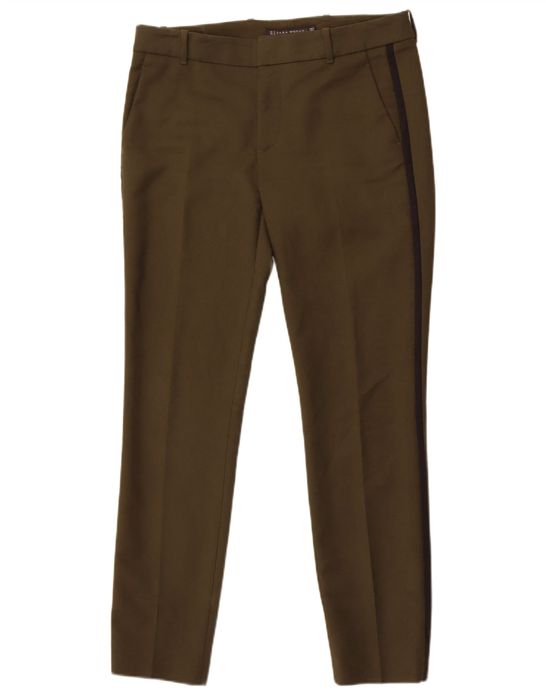Spodnie damskie Zara Slim Chino, średnie W28 L29, bawełna khaki