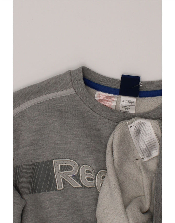 Chłopięca bluza Reebok z grafiką, 11-12 lat, szara bawełna