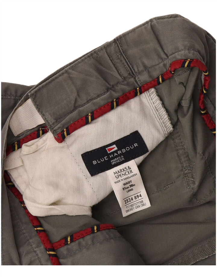 Męskie spodenki Chino Marks & Spencer Blue Harbor W36, duże, szare, bawełniane