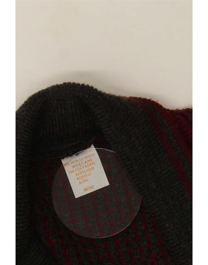 Vintage męski sweter kardigan IT 48/50 średnia bordowa wełna
