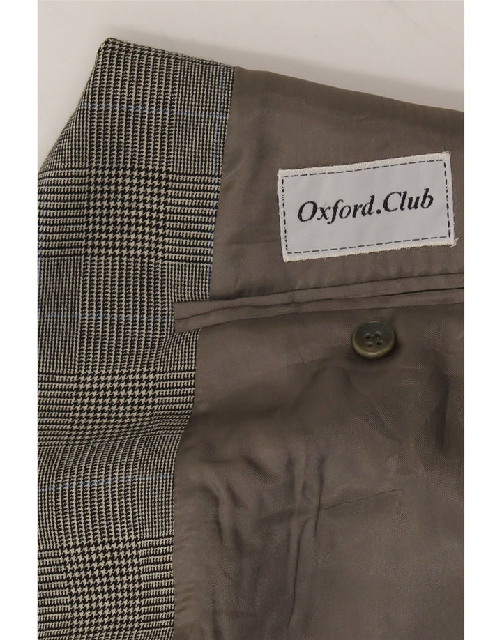 VINTAGE Mens 2 Button Blazer Jacket UK 40 Large Grey Check Wool Vintage Vintage and Second-Hand Vintage from Messina Hembry 