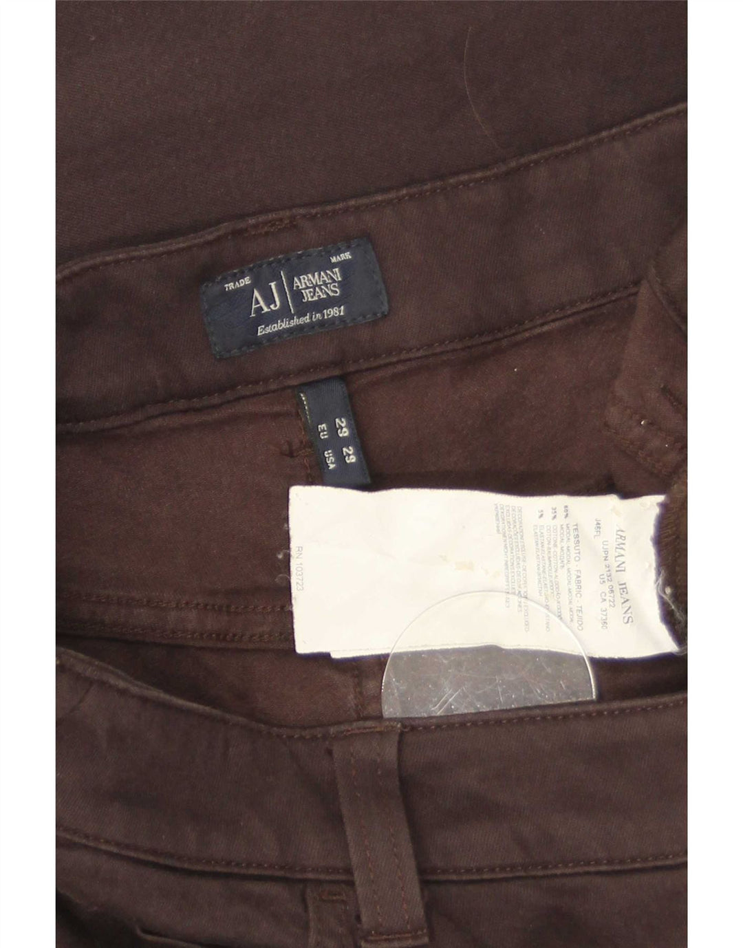 Damskie jeansy Armani Flared W29 L30 Brązowy Modal
