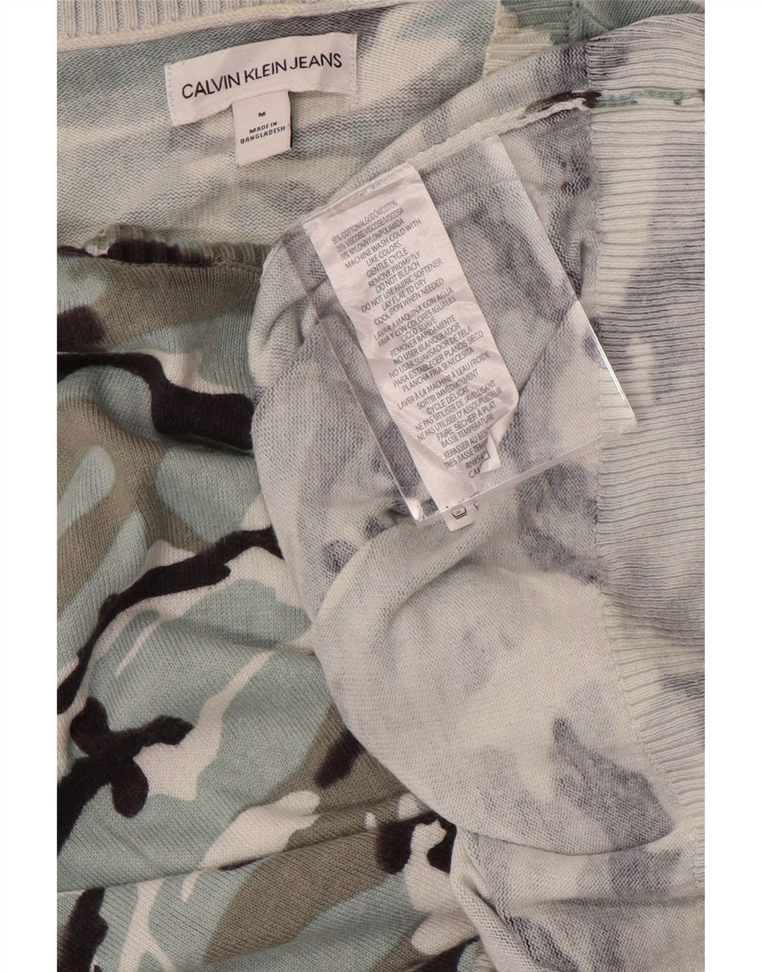 CALVIN KLEIN JEANS Damski sweter z dekoltem w łódkę UK 14 Średni niebieski