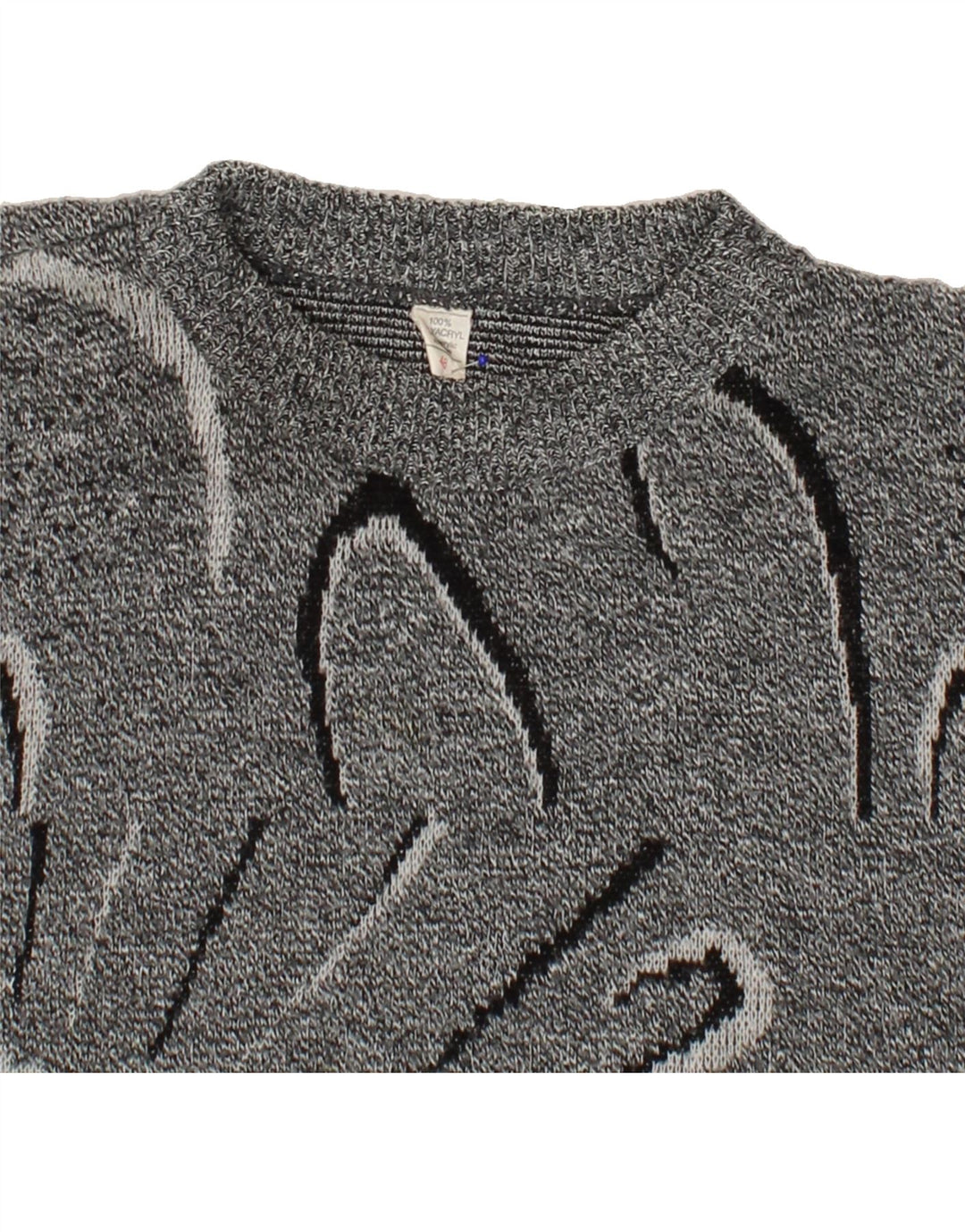 VINTAGE Womens Crew Neck Jumper Sweater EU 48 2XL Grey Polyester Vintage Vintage and Second-Hand Vintage from Messina Hembry 