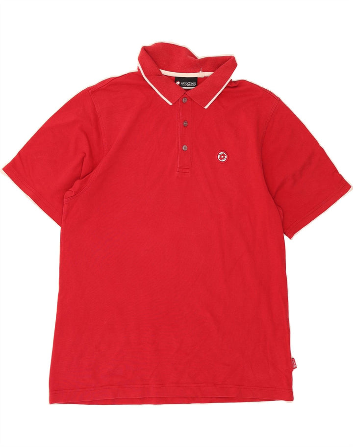 LOTTO Mens Polo Shirt Medium Red Cotton Vintage Lotto and Second-Hand Lotto from Messina Hembry 