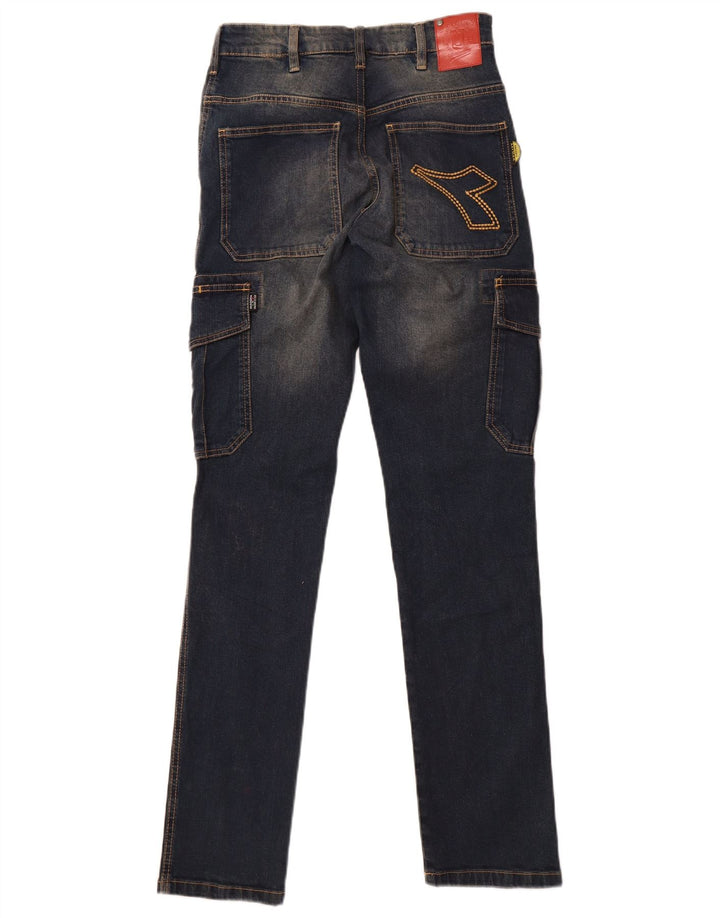 Damskie dżinsy Cargo Slim Diadora W28 L32 Granatowa bawełna