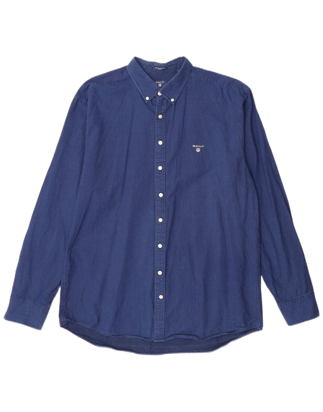 Koszula męska GANT o regularnym kroju, rozmiar 45/46 18 2XL, niebieska, geometryczna bawełna