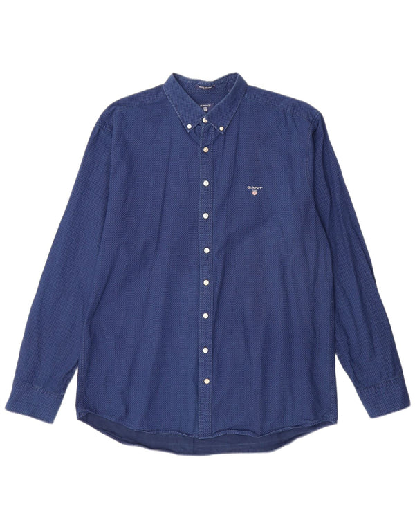 Koszula męska GANT o regularnym kroju, rozmiar 45/46 18 2XL, niebieska, geometryczna bawełna