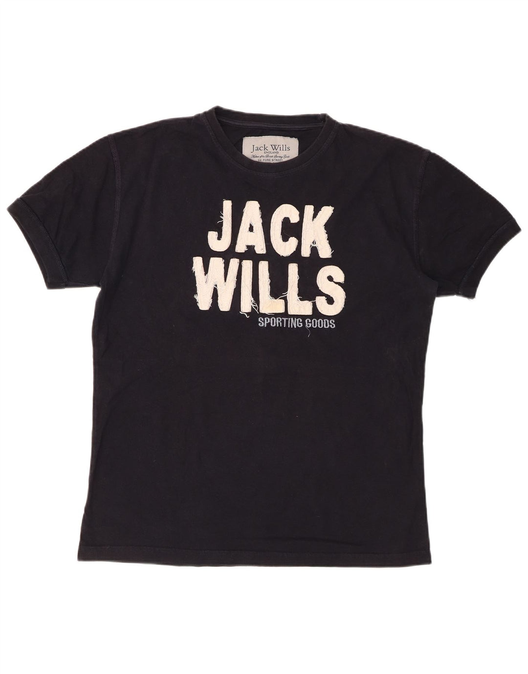 Męska koszulka z grafiką JACK WILLS, średnia czarna, bawełniana
