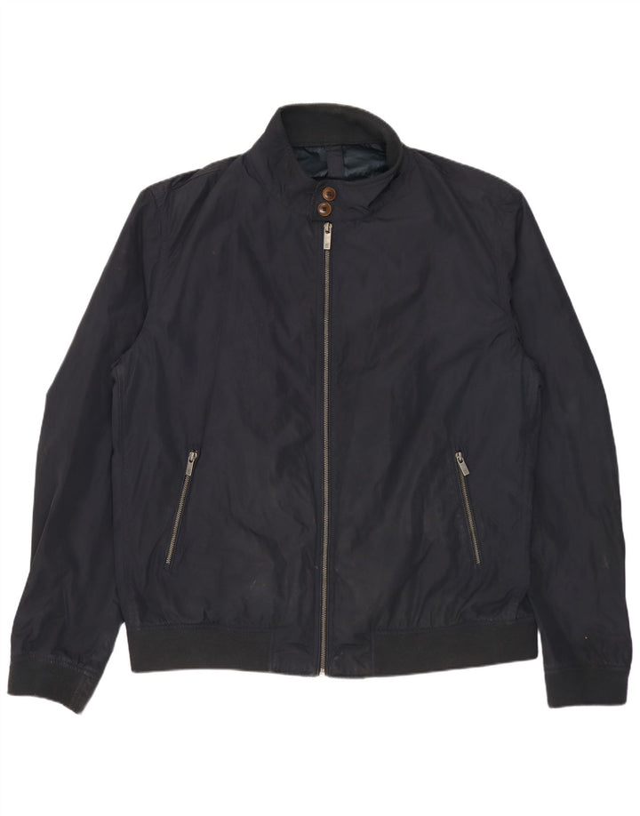 Męska kurtka bomberka Massimo Dutti UK 44 2XL granatowa, poliester