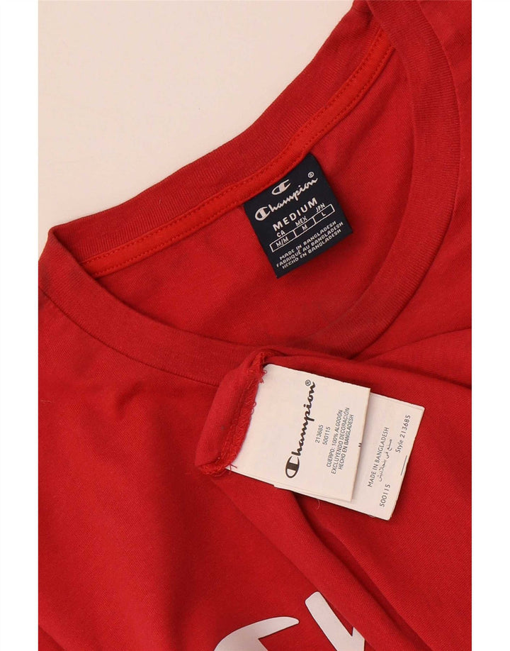 Męski T-shirt Champion z grafiką, średni czerwony