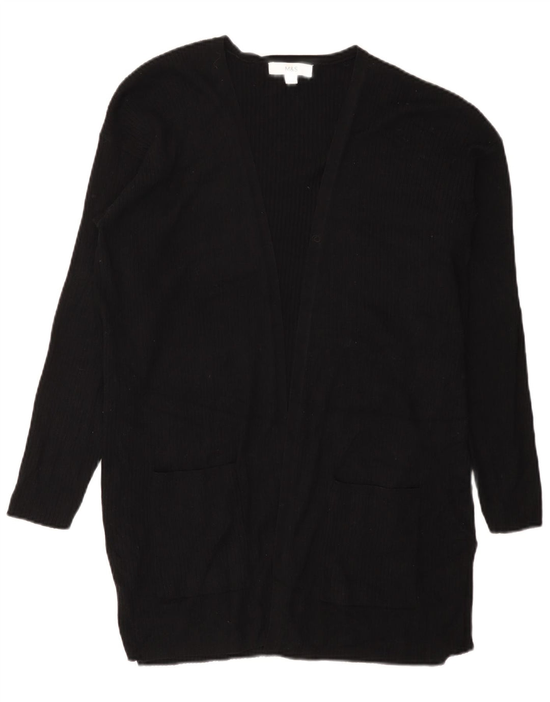 Marks & Spencer Damski sweter rozpinany o długim kroju, UK 16, duży, czarny