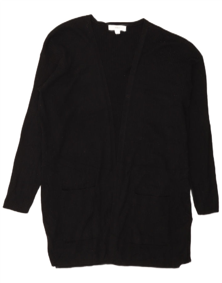 Marks & Spencer Damski sweter rozpinany o długim kroju, UK 16, duży, czarny