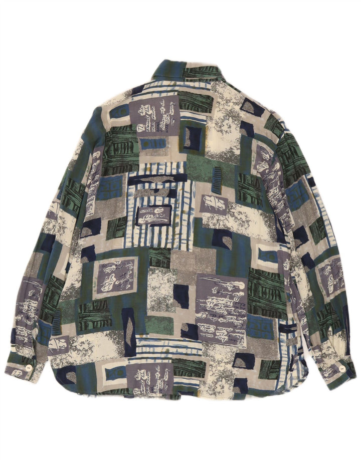 Damska bluzka koszulowa w stylu vintage z grafiką EU 38 Średni wielobarwny patchwork
