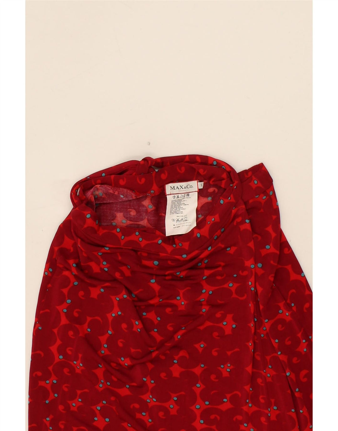 MAX & CO. Womens Straight Skirt Small W24  Red Geometric Viscose Vintage Max & Co. and Second-Hand Max & Co. from Messina Hembry 