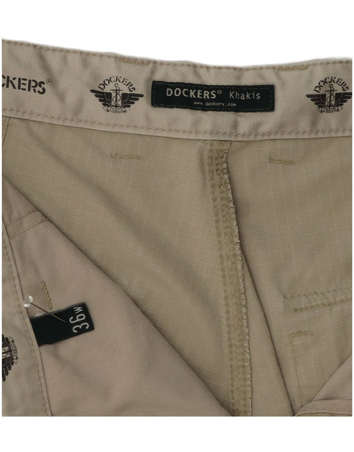 Damskie spodenki cargo Dockers Khaki W36 w dużą kratkę khaki