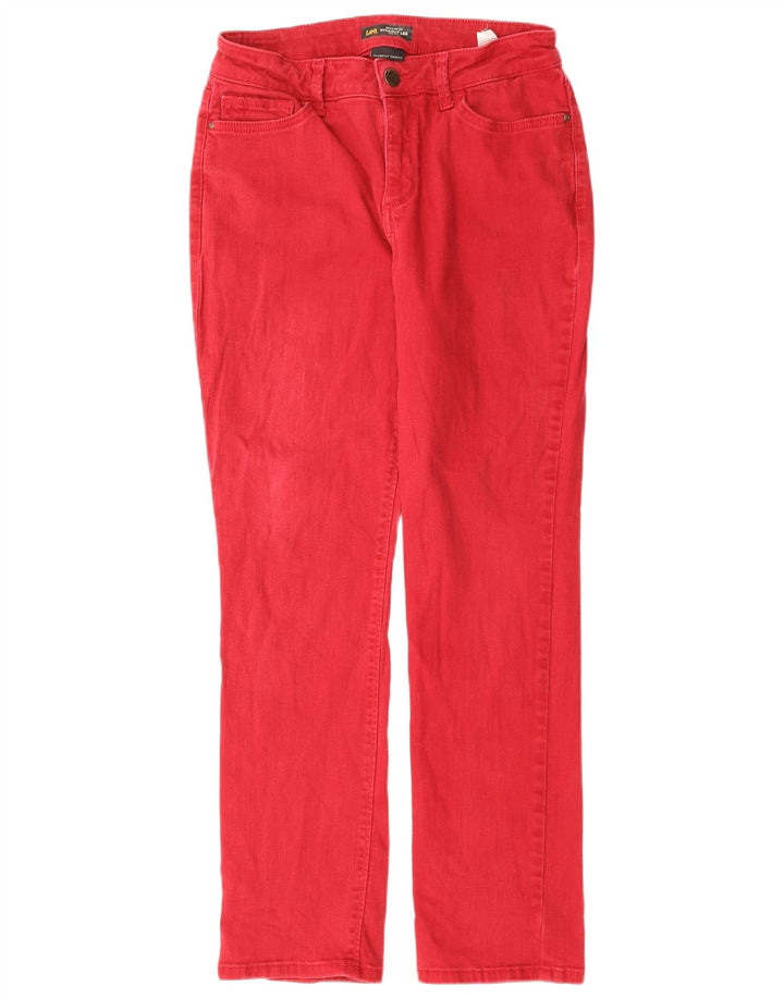 Damskie proste dżinsy Lee ze średnim stanem i regularnym krojem US 8 Medium W30 L29 czerwone