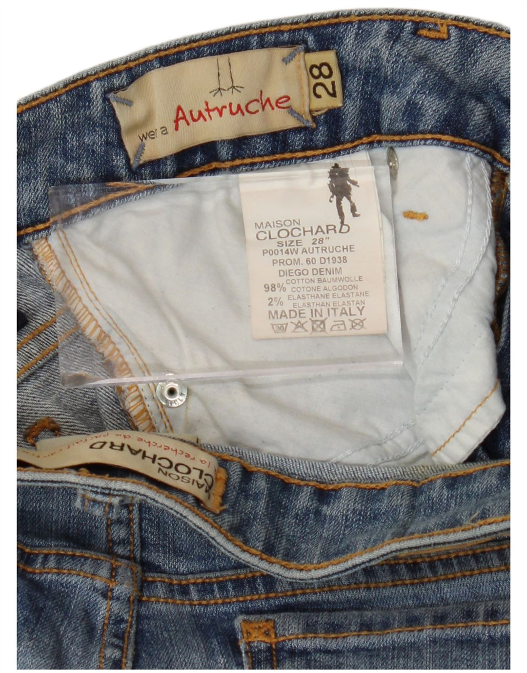 Dżinsy damskie MAISON CLOCHARD W28 L29 Niebieskie bawełniane