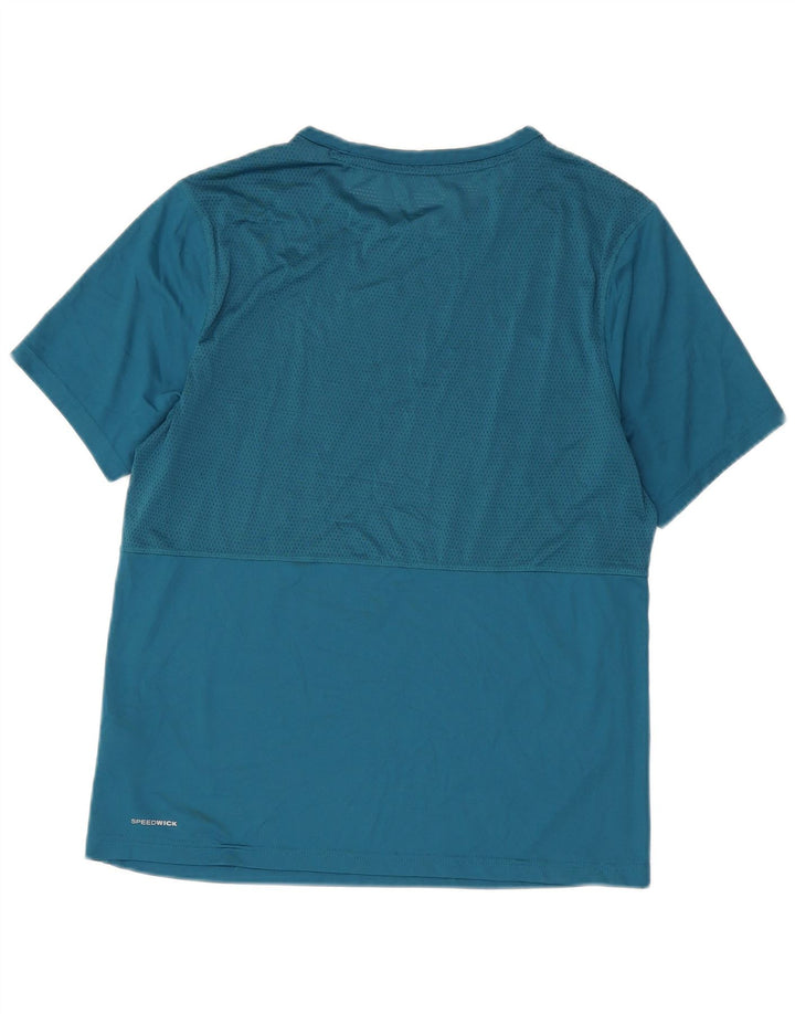 T-shirt męski Reebok Top, duży, niebieski, poliester z blokami kolorów
