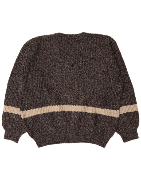 Męski sweter Levi's z dekoltem w kształcie litery V, duży, szary, wełniany z blokami kolorów