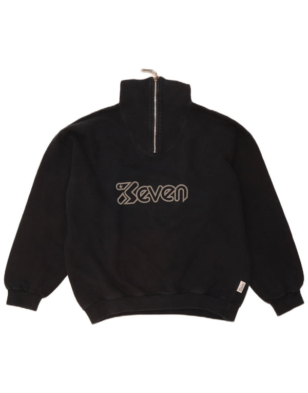 Męska bluza z kapturem i zamkiem błyskawicznym SEVEN 7, duża, granatowa, bawełniana