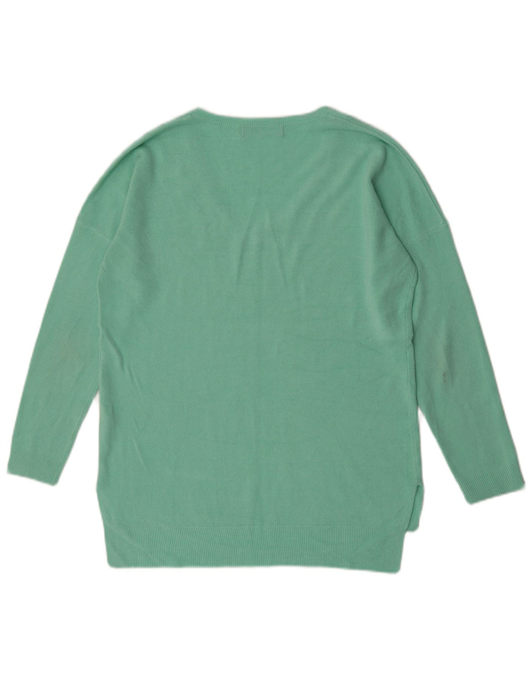 Marks & Spencer Damski sweter z dekoltem w kształcie litery V, UK 12, średni zielony akryl