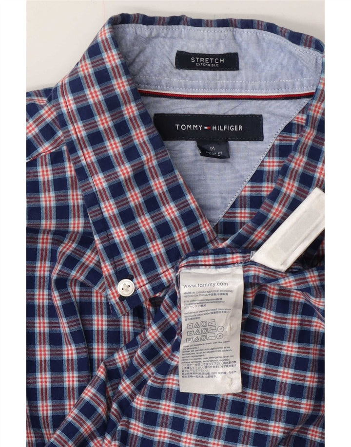 Koszula męska Tommy Hilfiger, bawełniana, w średnią granatową kratkę