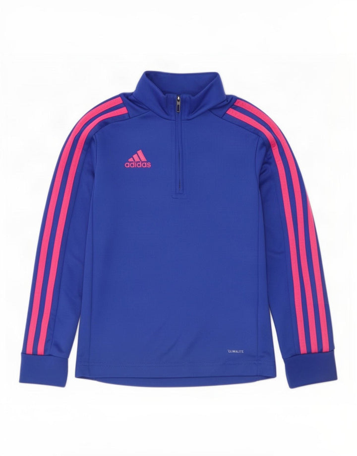 Dres dziewczęcy Adidas Climalite z zamkiem błyskawicznym na szyi, 7-8 lat, niebieski