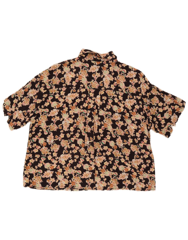 Koszula damska z krótkim rękawem w stylu vintage, UK 18 XL, wielobarwna w kwiaty