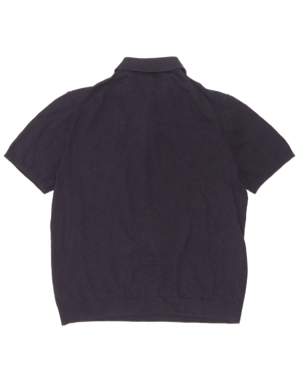 Marks & Spencer Męski sweter polo z krótkim rękawem, 2XL, granatowy