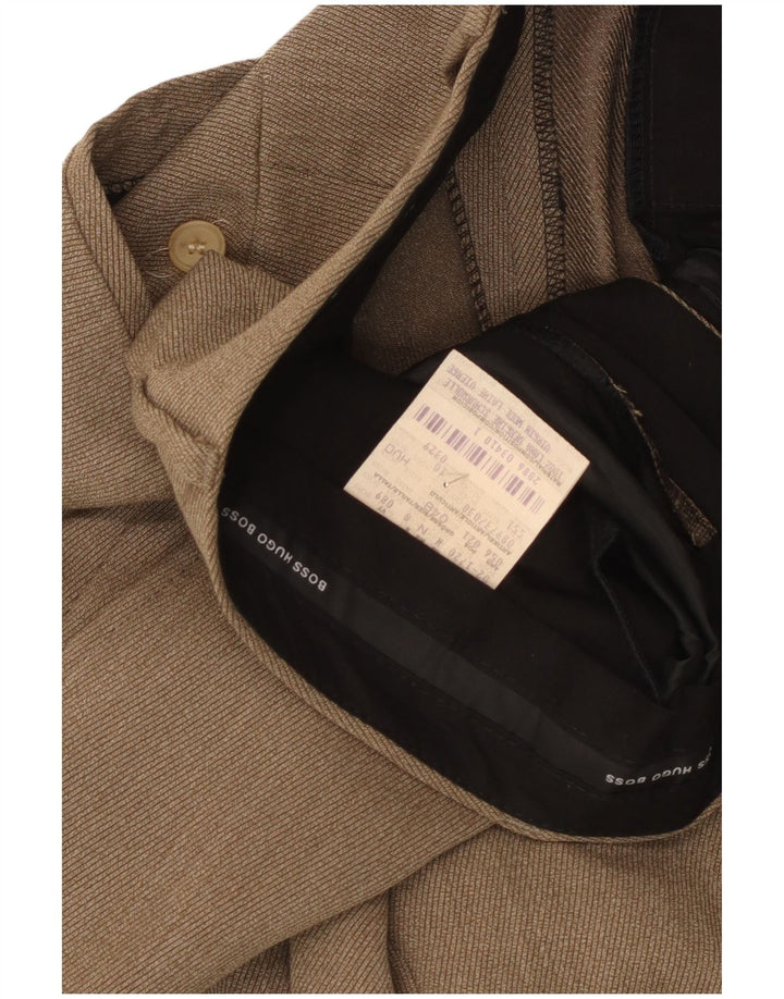 Męskie proste spodnie garniturowe Hugo Boss IT 48 Medium W34 L30 Brązowe
