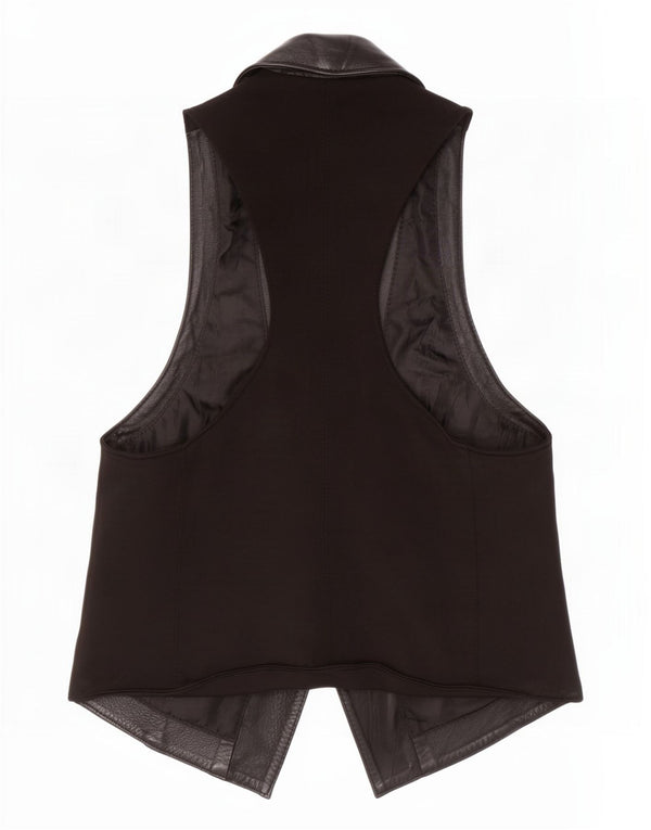 Conbipel Womens Waistcoat IT 44 Medium Black Leather