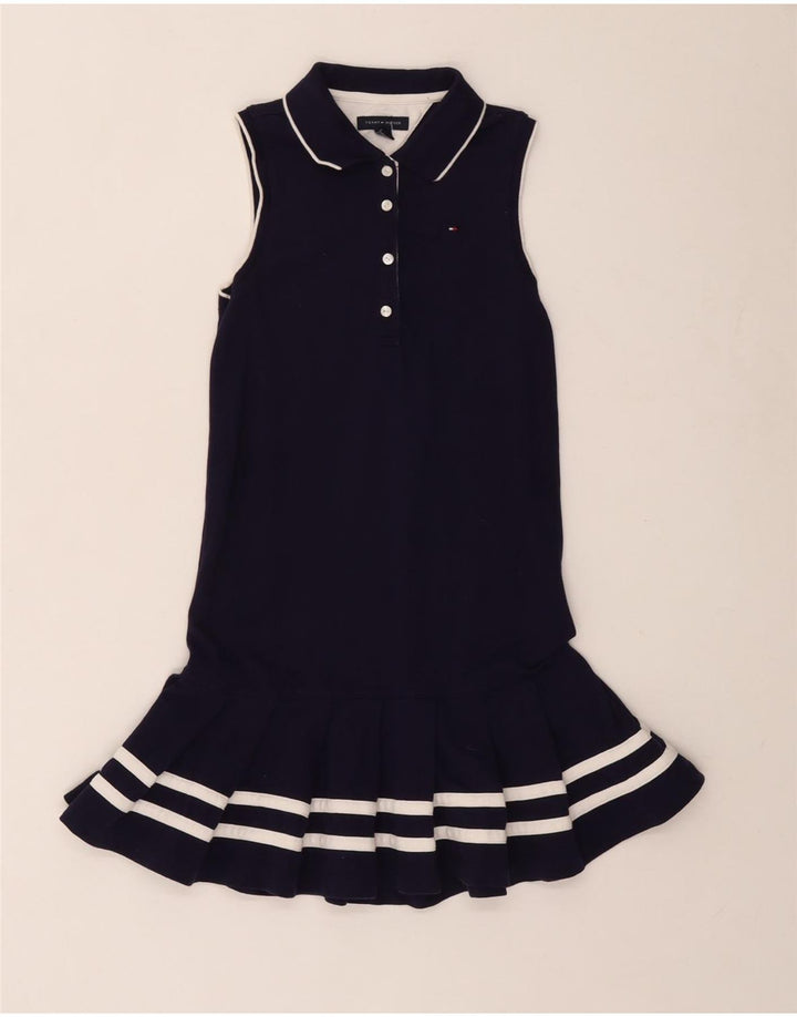 Sukienka polo dla dziewczynki Tommy Hilfiger 9-10 lat, bawełniana w granatowe paski