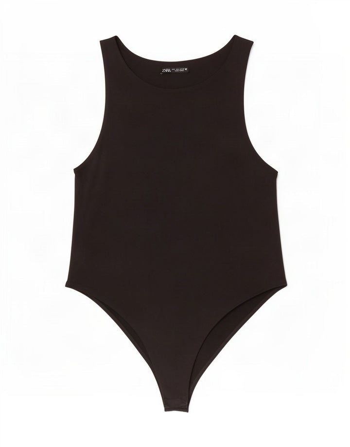 Damskie body bez rękawów Zara UK 14, duże, czarne