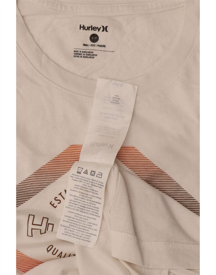 Męski T-shirt z grafiką Hurley, mały, biały, bawełniany