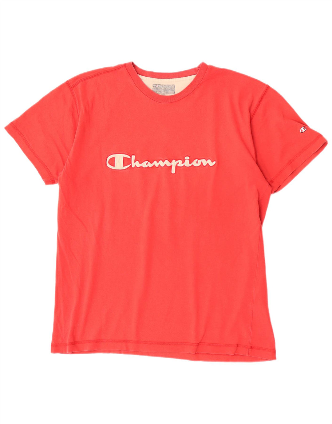 Męski T-shirt Champion z grafiką, duży, czerwony, bawełniany