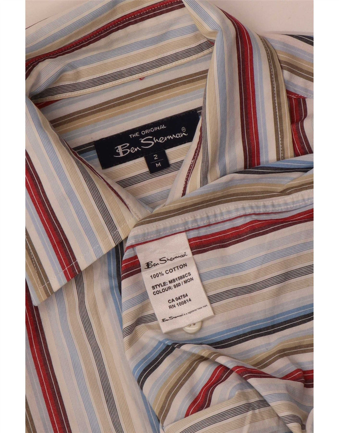 Męska koszula z krótkim rękawem Ben Sherman, średnia, wielobarwna, bawełniana w paski